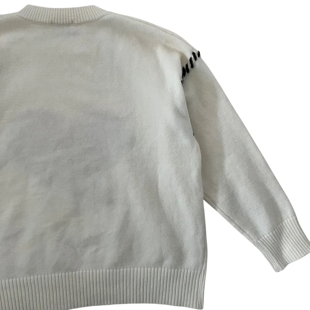 Jayley Collection Love Heart White Cashmere Jumper‎ Sweater SZ S/M